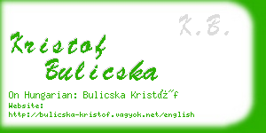 kristof bulicska business card